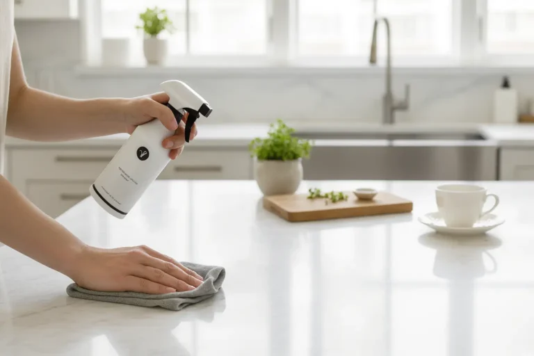 mulher_limpando_bancada_marmore_com_produto_neutro